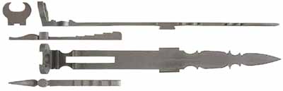 Rear sight,
adjustable Hawken style,
with five step elevation riser,
by L&R